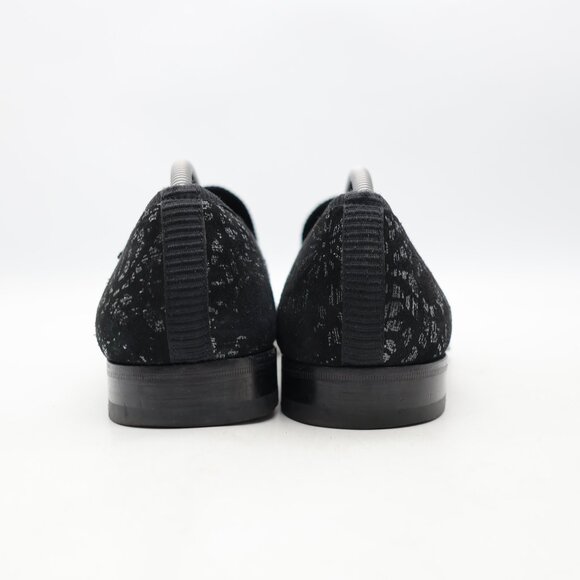 Mezlan  Black  Silver Shoes Men's US Size 10 Slip on Dress Shoes Floral Spain - Picture 4 of 10